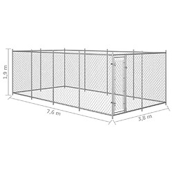 Acheter Helloshop26 Chenil extérieur cage enclos parc animaux chien extérieur pour chiens 8 x 4 x 2 m 02_0000466