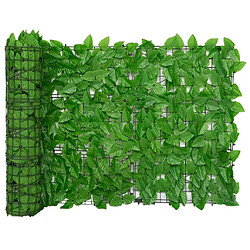 vidaXL Écran de balcon avec feuilles vert 400x75 cm