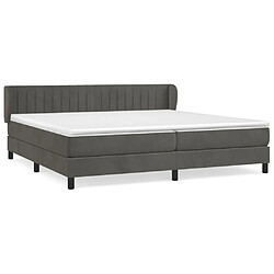 Maison Chic Lit Adulte - Lit simple Lit à sommier tapissier et matelas moelleux - Meuble de Chambre - Gris foncé 200x200cm Velours -MN22660