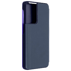 Avizar Housse Samsung Galaxy S21 Ultra Clapet translucide Miroir Support Vidéo Violet