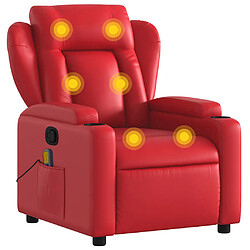 vidaXL Fauteuil de massage inclinable rouge similicuir