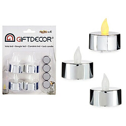 Gift Decor Ensemble de Bougies 4 x 4 x 3,7 cm Argenté (12 Unités)