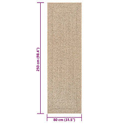 vidaXL Tapis ZIZUR 80x250 cm aspect de jute intérieur et extérieur pas cher