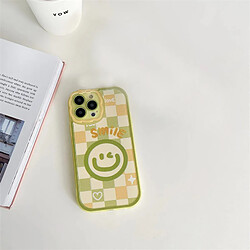 GUPBOO Étui pour iPhone13ProMax Plaid Winking Smiley Creative Mobile Phone Case Holder Femme