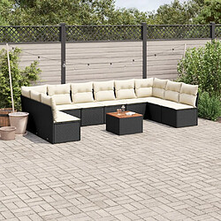 Maison Chic Salon de jardin 11 pcs avec coussins, Ensemble Tables et chaises d'extérieur noir résine tressée -GKD984139