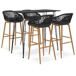 vidaXL Ensemble de bar 5 pcs Noir