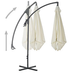 Acheter vidaXL Parasol en porte-à-faux avec poteau en acier 300 cm Sable