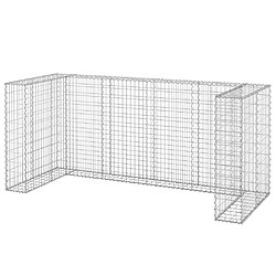 vidaXL Mur en gabion pour poubelles Acier galvanisé 254x100x110 cm