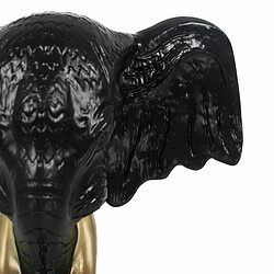 BigBuy Home Figurine Décorative Noir Doré Eléphant 20,5 x 14,3 x 35,5 cm pas cher