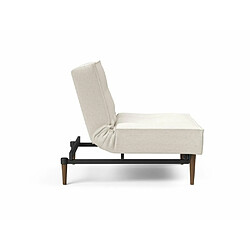 Inside 75 INNOVATION LIVING Fauteuil SPLITBACK STYLETTO convertible lit 90*115 cm pieds fuseau noyer tissu Bouclé Off White pas cher