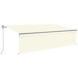 Maison Chic Auvent automatique | Store banne extérieur | Marquise store capteur de vent et LED 5x3 m Crème -MN45298