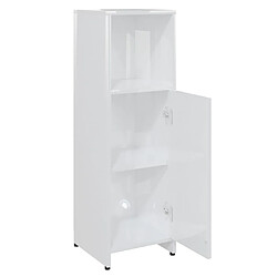 Maison Chic Armoire de salle de bain,Meuble de rangement,Meuble haut Blanc brillant 30x30x95 cm -GKD758095 pas cher