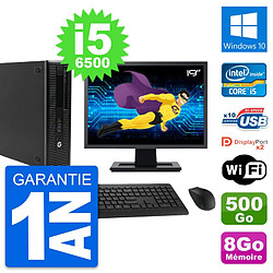 PC HP 800 G2 SFF Ecran 19" Intel i5-6500 RAM 8Go Disque 500Go Windows 10 Wifi - Occasion