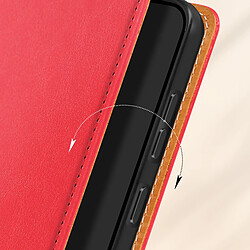 Acheter Avizar Housse Portefeuille pour Samsung Galaxy S24 Cuir Véritable Rouge