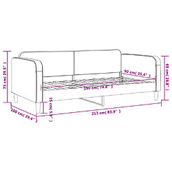 vidaXL Lit de repos sans matelas gris clair 90x190 cm tissu pas cher