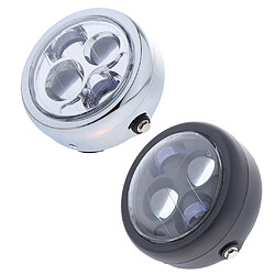 Avis 6.5 "phare rond de moto led ampoule universel pour moto noir 12v