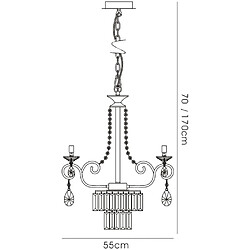 Avis Luminaire Center Suspension Eden 4 Ampoules G9 chrome poli/cristal