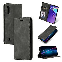 Wewoo Housse Coque Etui en cuir avec rabat horizontal magnétique Business Skin Feel pour Samsung Galaxy A10 gris foncé