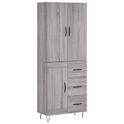 vidaXL Buffet haut Sonoma gris 69,5x34x180 cm Bois d'ingénierie