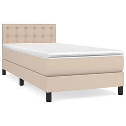 vidaXL Sommier à lattes de lit avec matelas Cappuccino 90x200 cm