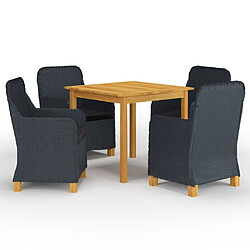 Maison Chic Ensemble de salle à manger de jardin 5 pcs,Table et chaises d'extérieur Gris foncé -GKD378640