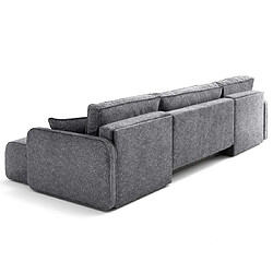 Avis Lisa Design Apolline - canapé panoramique en U 7 places convertible avec coffres en tissu moucheté