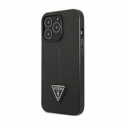 Guess Maroquinerie Guess Saffiano Triangle Logo Case - Coque pour iPhone 14 Pro Max (Noir)