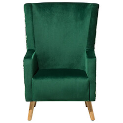 Acheter Beliani Fauteuil ONEIDA Velours Vert foncé