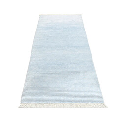 Avis Vidal Tapis de couloir en laine 201x79 bleu Darya