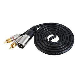 Acheter 2X Double RCA Mâle Vers XLR Mâle Jack Câble De Haut-parleur Adaptateur Y-Splitter