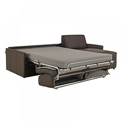 Acheter Inside 75 Canapé d'angle SUN convertible EXPRESS 120cm cuir vachette taupe matelas épaisseur 16cm