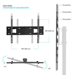 Onkron TS5550 Noir, Support universel pour TV de 32" à 65", 40 kg max