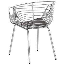 Beliani Chaise de salle à manger HOBACK Set de 2 Métal Argenté pas cher