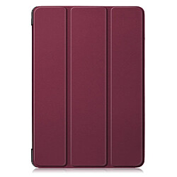 Etui en PU avec support tri-pliure rouge vin pour votre Apple iPad 10.2 (2019)