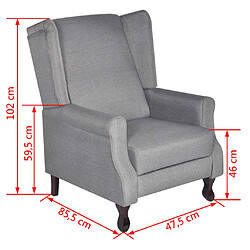 vidaXL Fauteuil gris tissu pas cher