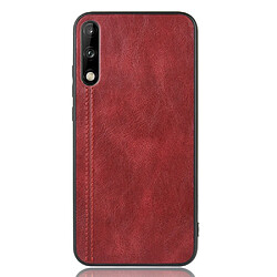 Wewoo Coque Pour Huawei Profitez de 10 modèles de peau de vache à coudre antichoc PC + étui PU + TPU rouge