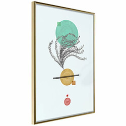 Paris Prix Affiche Murale Encadrée Geometric Installation with a Plant 20 x 30 cm Or