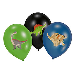 6 BALLONS LATEX DINOSAURES