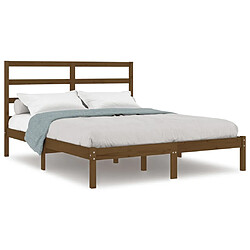 vidaXL Cadre de lit sans matelas marron miel 120x200 cm pin massif