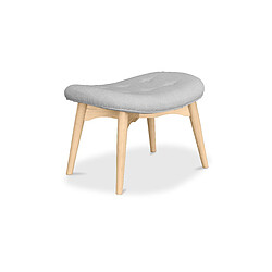 ICONIK INTERIOR Repose-pieds tapissé en lin - Design scandinave - Bois - Kontor Rouge