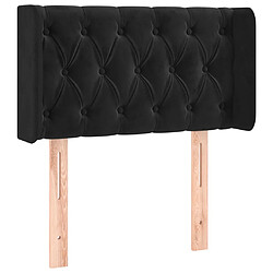 vidaXL Tête de lit avec oreilles Noir 83x16x78/88 cm Velours