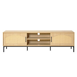 Bestmobilier Nagato - meuble tv - bois - 180 cm