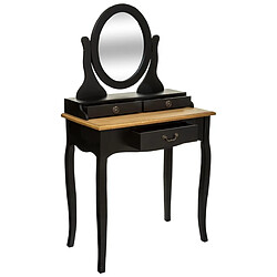 Pegane Coiffeuse / Table de maquillage coloris noir - Longueur 74 x Profondeur 40 x Hauteur 136 cm