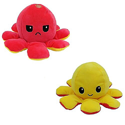 Universal Forme de poulpe réversible, peluche en peluche et jaune doux doux