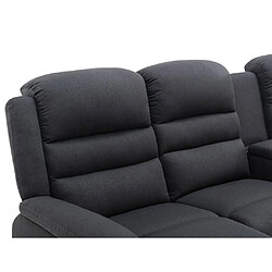 Vente-Unique Canapé d'angle droit relax en tissu anthracite MACEDONIA pas cher