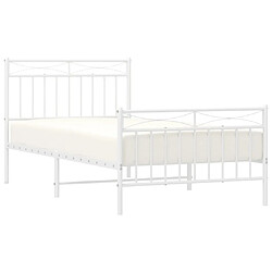 Avis Maison Chic Lit adulte - Lit simple Cadre de lit métal avec tête de lit/pied de lit,Structure du lit Contemporain pour chambre blanc 100x190cm -MN32870