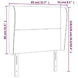 Acheter vidaXL Tête de lit avec oreilles Gris foncé 83x23x118/128 cm Tissu