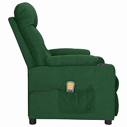 Avis vidaXL Fauteuil de massage Vert foncé Tissu