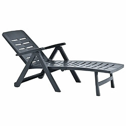 Avis Maison Chic Chaise longue pliable de jardin | Bain de soleil Relax | Transat Plastique Anthracite -GKD49305