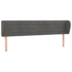 Maison Chic Tête de lit scandinave avec oreilles,meuble de chambre Gris foncé 183x23x78/88 cm Velours -MN77588